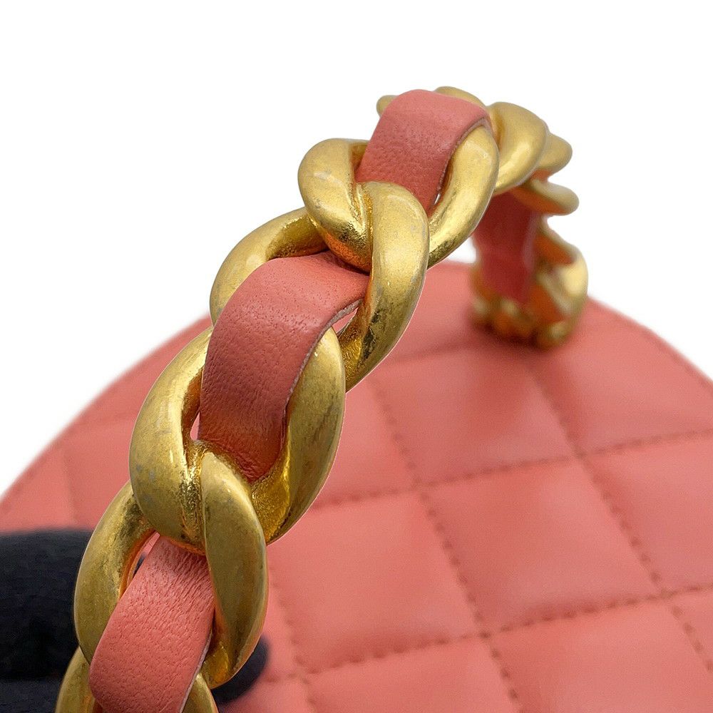 シャネル チェーンショルダーバッグ ココマーク マトラッセ トップハンドル バニティ CHANEL