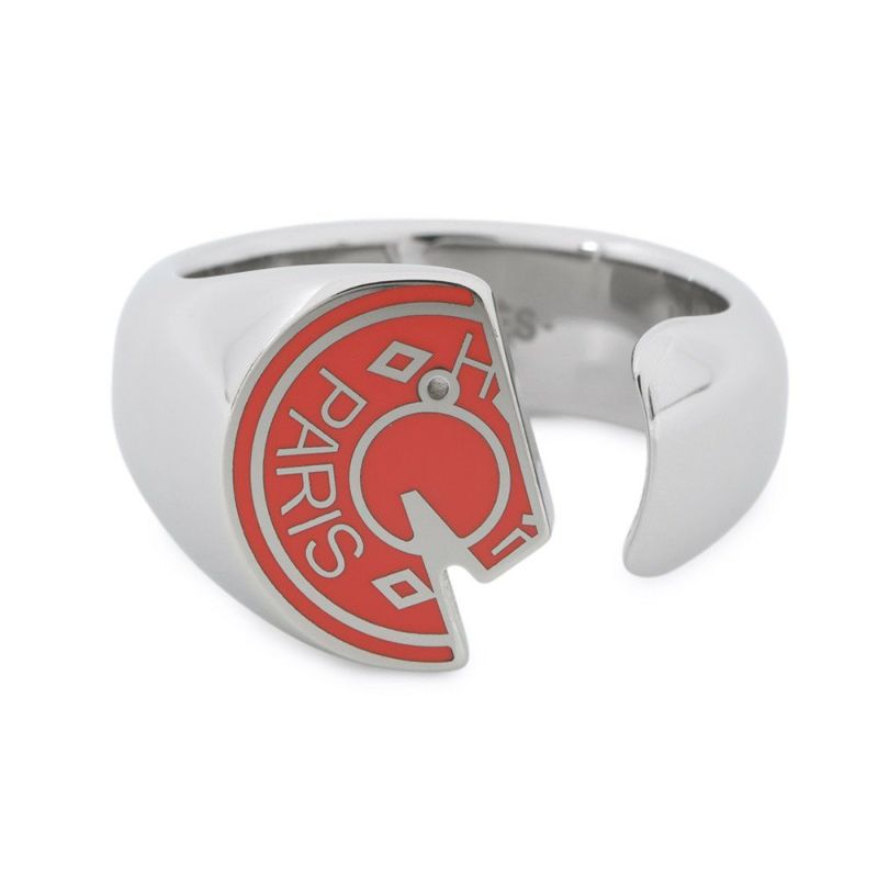 エルメス リング カルーゼル オランジュ・フィールド/シルバー金具 サイズT58 HERMES 指輪