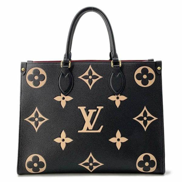 ルイヴィトン トートバッグ バイカラーモノグラム・アンプラント オンザゴーMM M45495 LOUIS VUITTON 2way ブラック 黒