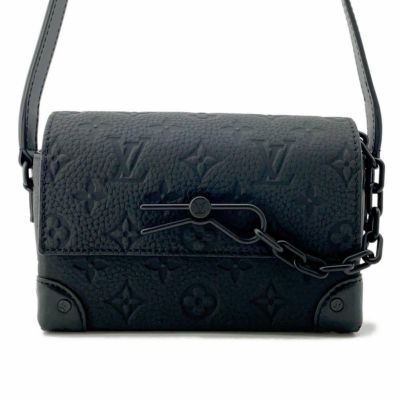 美品】ルイヴィトン【LOUIS VUITTON】M81115 ガストン ウエアラブル ウォレット ブラック モノグラムシャドウ レザー メンズ  ショルダーバッグ 斜め掛け LV Gaston 真っ白い Wearable Wallet Monogram Shadow【Aランク】【中古】