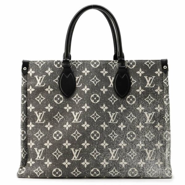 ルイヴィトン トートバッグ モノグラム・ジャカード デニム オンザゴーMM M46448 LOUIS VUITTON ブラック 黒 白