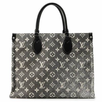 ルイヴィトン トートバッグ モノグラム・ジャカード デニム オンザゴーMM M46448 LOUIS VUITTON ブラック 黒 白 安心保証 |  中古・新品ブランド販売ギャラリーレア公式通販