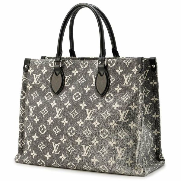 ルイヴィトン トートバッグ モノグラム・ジャカード デニム オンザゴーMM M46448 LOUIS VUITTON ブラック 黒 白