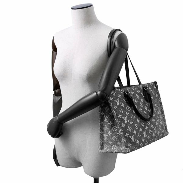 ルイヴィトン トートバッグ モノグラム・ジャカード デニム オンザゴーMM M46448 LOUIS VUITTON ブラック 黒 白