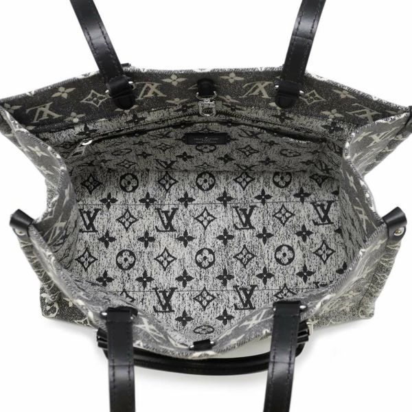 ルイヴィトン トートバッグ モノグラム・ジャカード デニム オンザゴーMM M46448 LOUIS VUITTON ブラック 黒 白