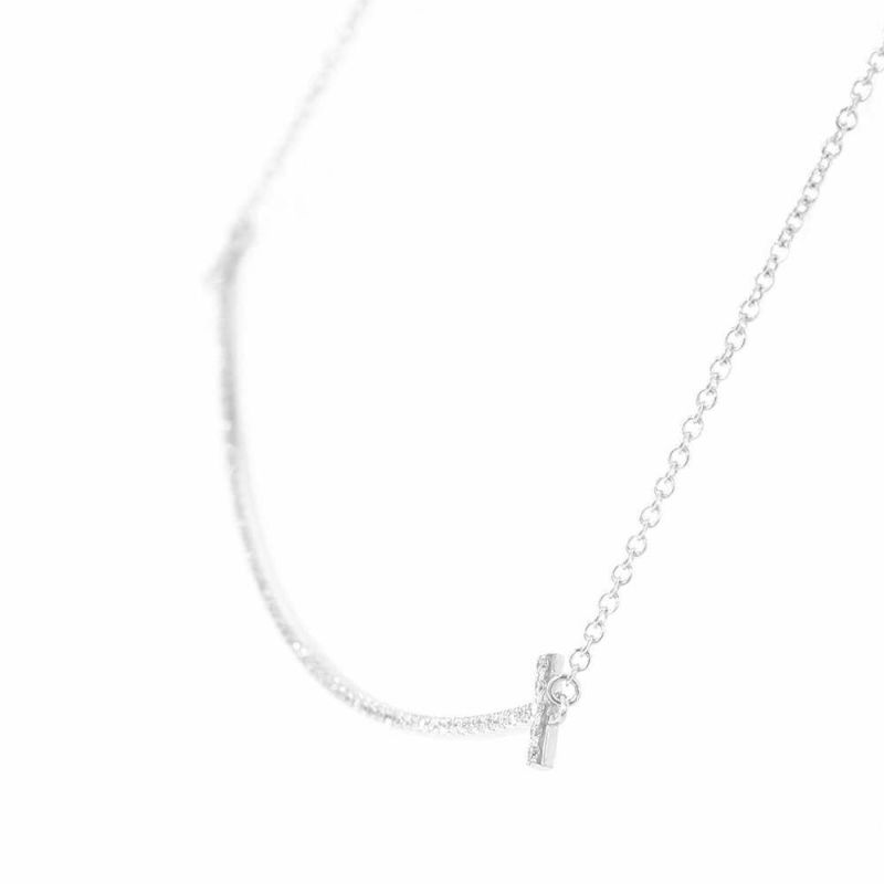 ティファニー ネックレス Tスマイル ペンダント ラージ ダイヤモンド 計0.19ct K18WGホワイトゴールド 60011655 ジュエリー