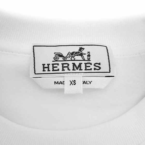 エルメス トレーナー Scub'H コットン メンズサイズXS HERMES トップス スウェット 裏起毛 白