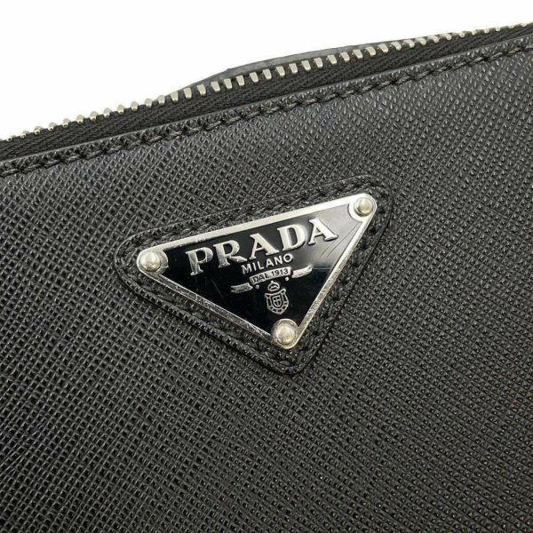 プラダ ショルダーバッグ トライアングルロゴ ブリック サフィアーノレザー 2VH070 PRADA 黒