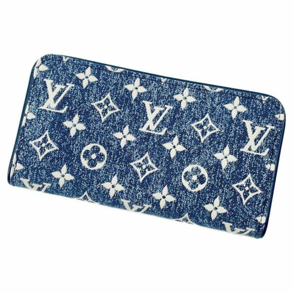 ルイヴィトン 長財布 モノグラム・ジャカード デニム ジッピー・ウォレット M81226 LOUIS VUITTON ブルー ホワイト