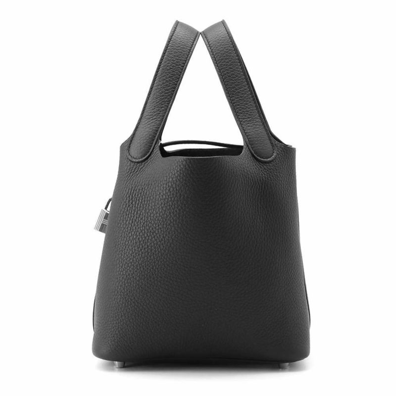 エルメス ハンドバッグ ピコタンロックPM ブラック/シルバー金具 トリヨクレマンス W刻印 黒