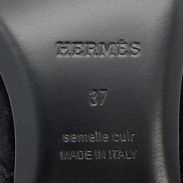 エルメス パンプス ジェーン ヴェロア・ファブリック ラインストーン レディースサイズ37 HERMES 靴 黒