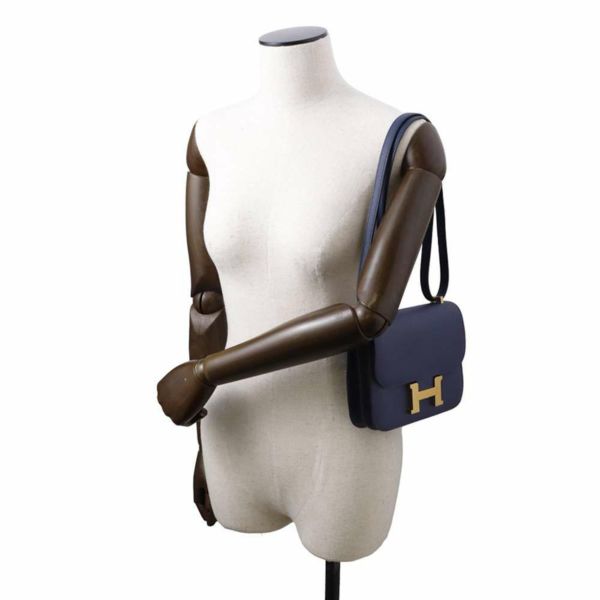 エルメス ミニ コンスタンス3 ミロワール ブルーネイビー/ゴールド金具 エプソン B刻印