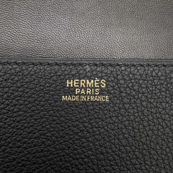 エルメス クラッチバッグ ドゴン ミーティング ブラック/ゴールド金具 トゴ □G刻印 HERMES 黒