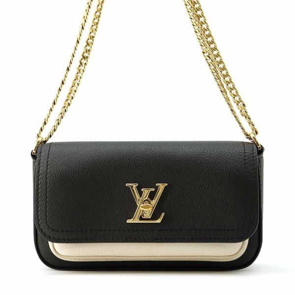 ルイヴィトン チェーンショルダーバッグ ロックミー テンダー レザー M58557 LOUIS VUITTON バッグ 2way ポシェット 黒