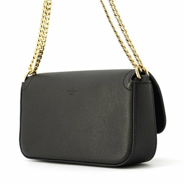 ルイヴィトン チェーンショルダーバッグ ロックミー テンダー レザー M58557 LOUIS VUITTON バッグ 2way ポシェット 黒