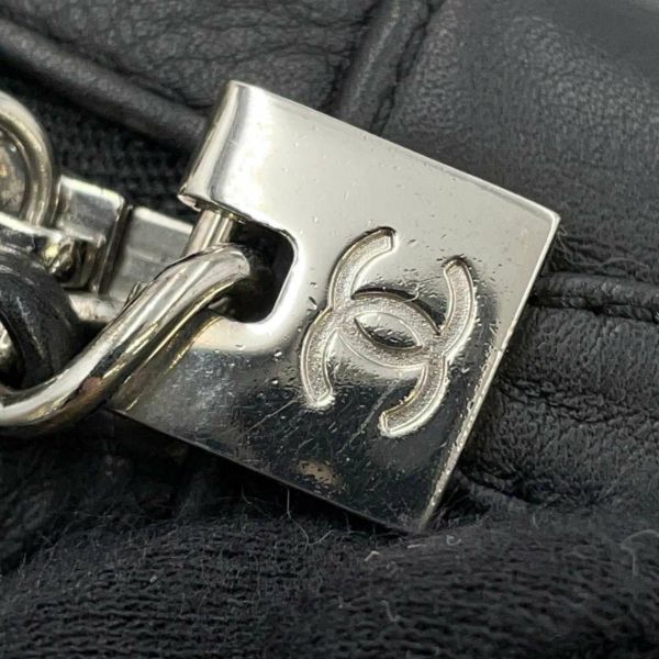 シャネル チェーンショルダーバッグ Vステッチ シェブロン タッセル レザー A57617 CHANEL 黒