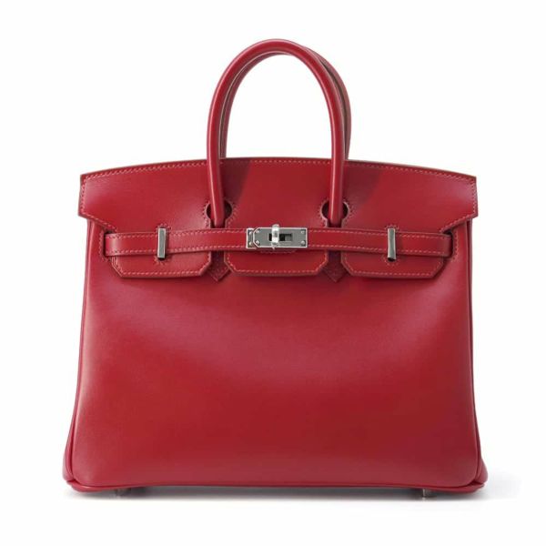 エルメス バーキン25 ルビー/シルバー金具 タデラクト W刻印 HERMES Birkin ハンドバッグ