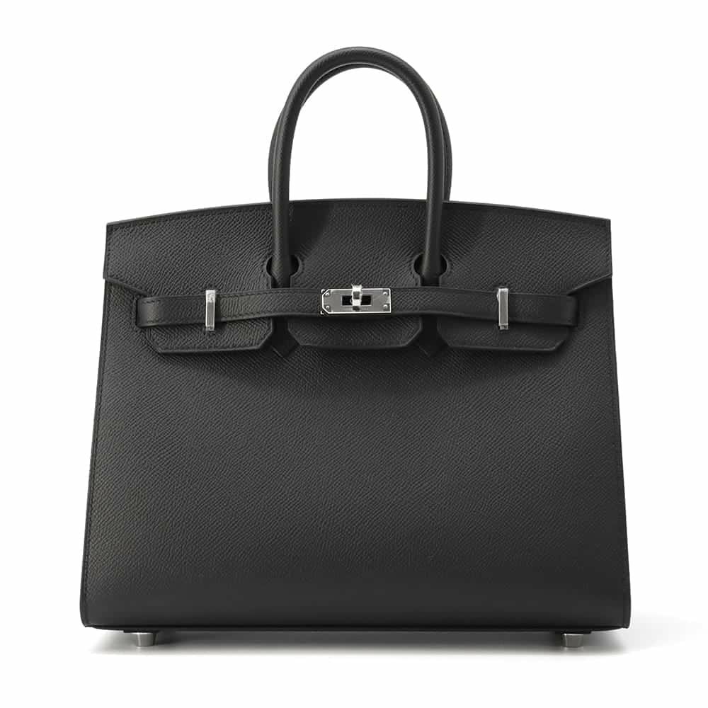 エルメス バーキン25 セリエ ブラック/シルバー金具 エプソン W刻印 HERMES Birkin ハンドバッグ 黒