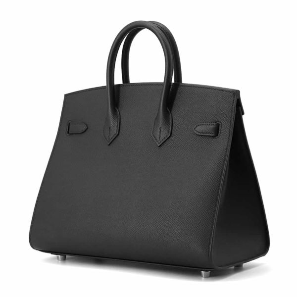 エルメス バーキン25 セリエ ブラック/シルバー金具 エプソン W刻印 HERMES Birkin ハンドバッグ 黒