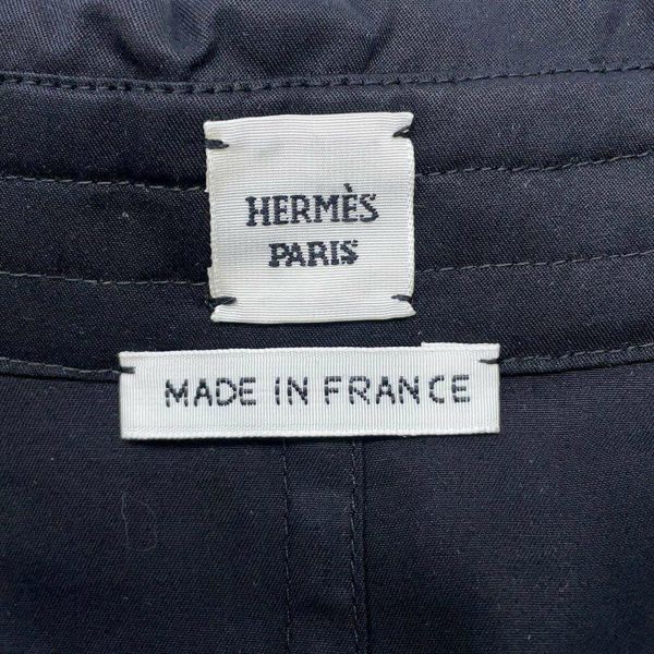 エルメス ワンピース フリル襟 ジップアップ ドレス コットン レディースサイズ40 HERMES 黒