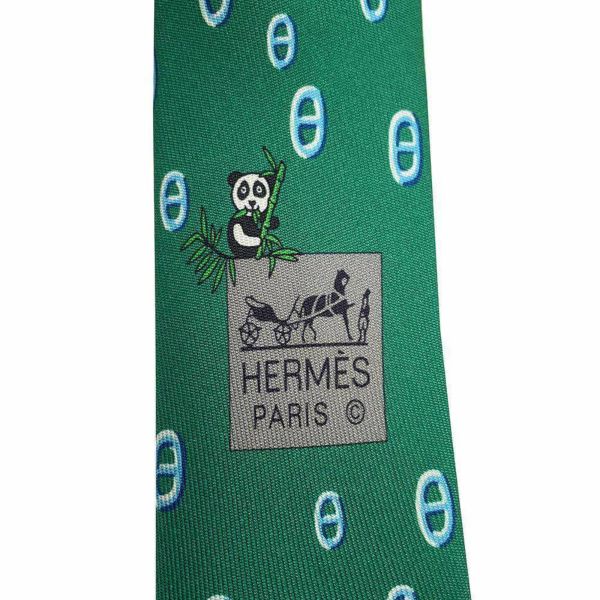 エルメス ネクタイ マイヨン・パンダ シルクタイ HERMES メンズ 2023春夏