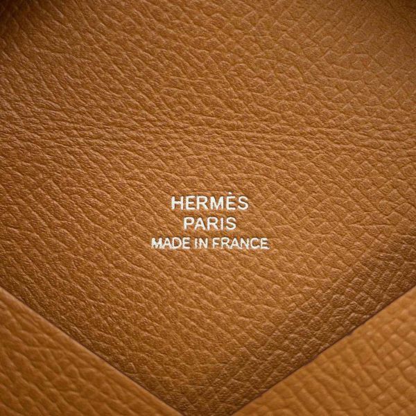 エルメス カードケース カルヴィ ゴールド エプソン Y刻印 HERMES 名刺入れ