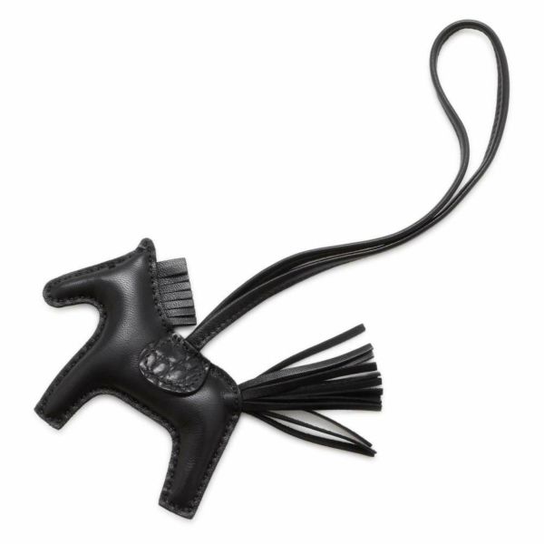 【信頼】 バッグチャーム エルメス ロデオPM ラムスキン ブラック タッチ アクセサリー