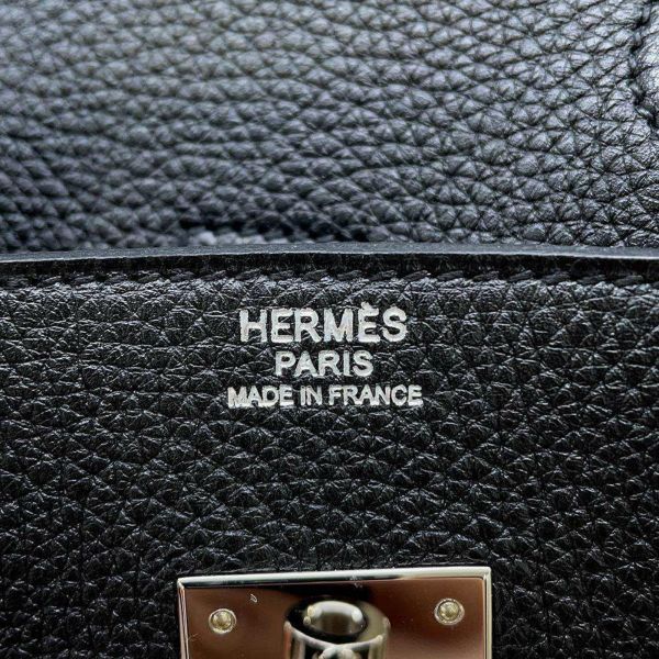 エルメス バーキン30 ブラック/シルバー金具 トゴ □O刻印 HERMES Birkin ハンドバッグ 黒