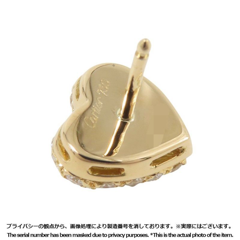 カルティエ ピアス ハート パヴェ ダイヤモンド K18YGイエローゴールド Cartier ジュエリー