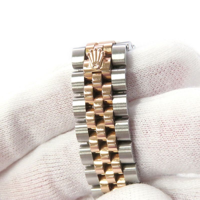 ロレックス レディ デイトジャスト SS/K18PG エバーローズゴールド 279171G チョコレート文字盤 10Pダイヤ