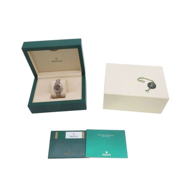 ロレックス レディ デイトジャスト SS/K18PG エバーローズゴールド 279171G チョコレート文字盤 10Pダイヤ