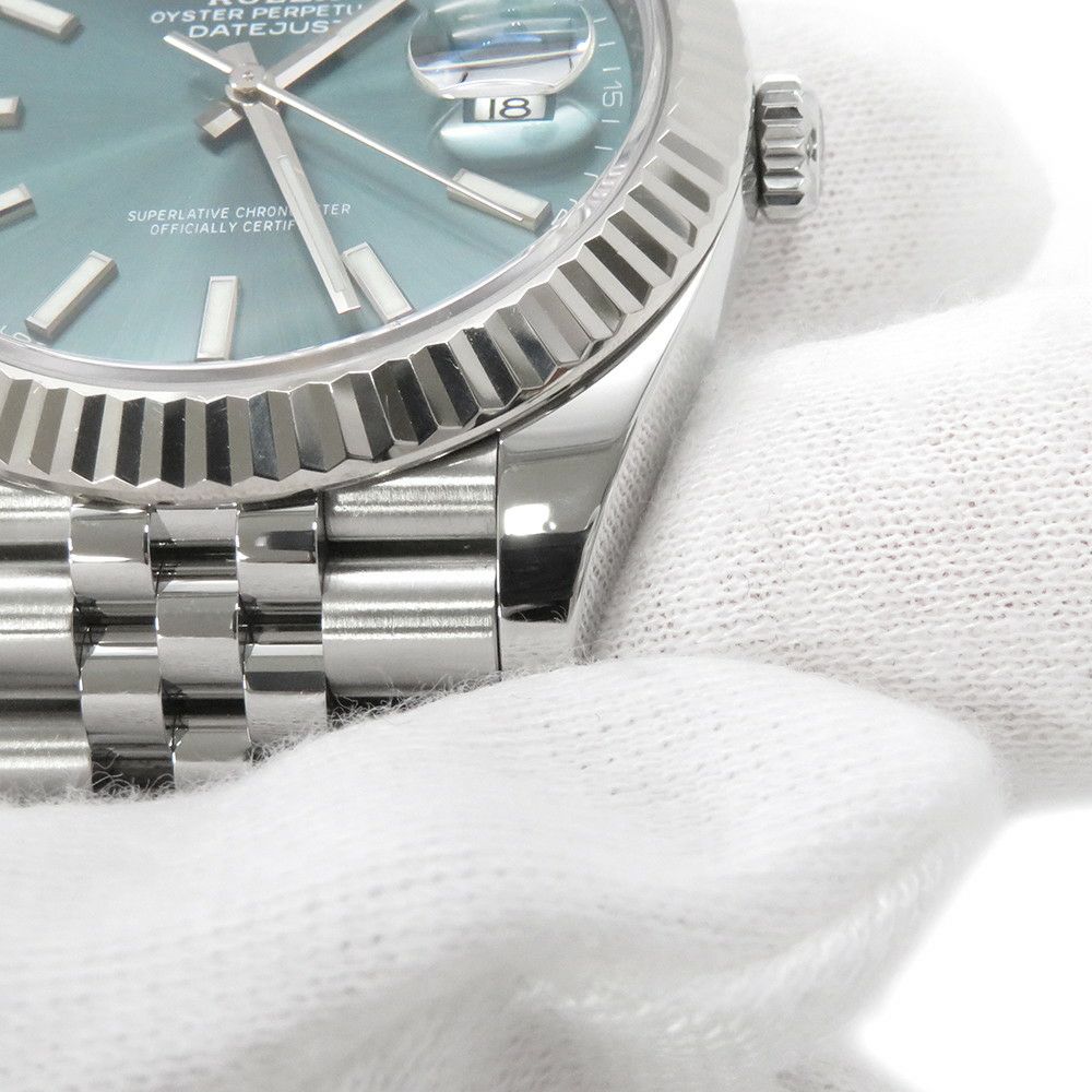 ロレックス デイトジャスト41 SS/K18WG ランダムシリアル ルーレット 126334 ROLEX 腕時計 ミントグリーン文字盤