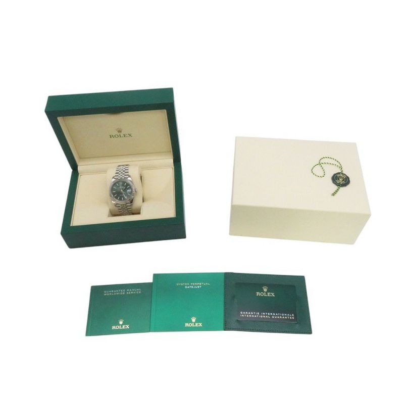 ロレックス デイトジャスト41 SS/K18WG ランダムシリアル ルーレット 126334 ROLEX 腕時計 ミントグリーン文字盤