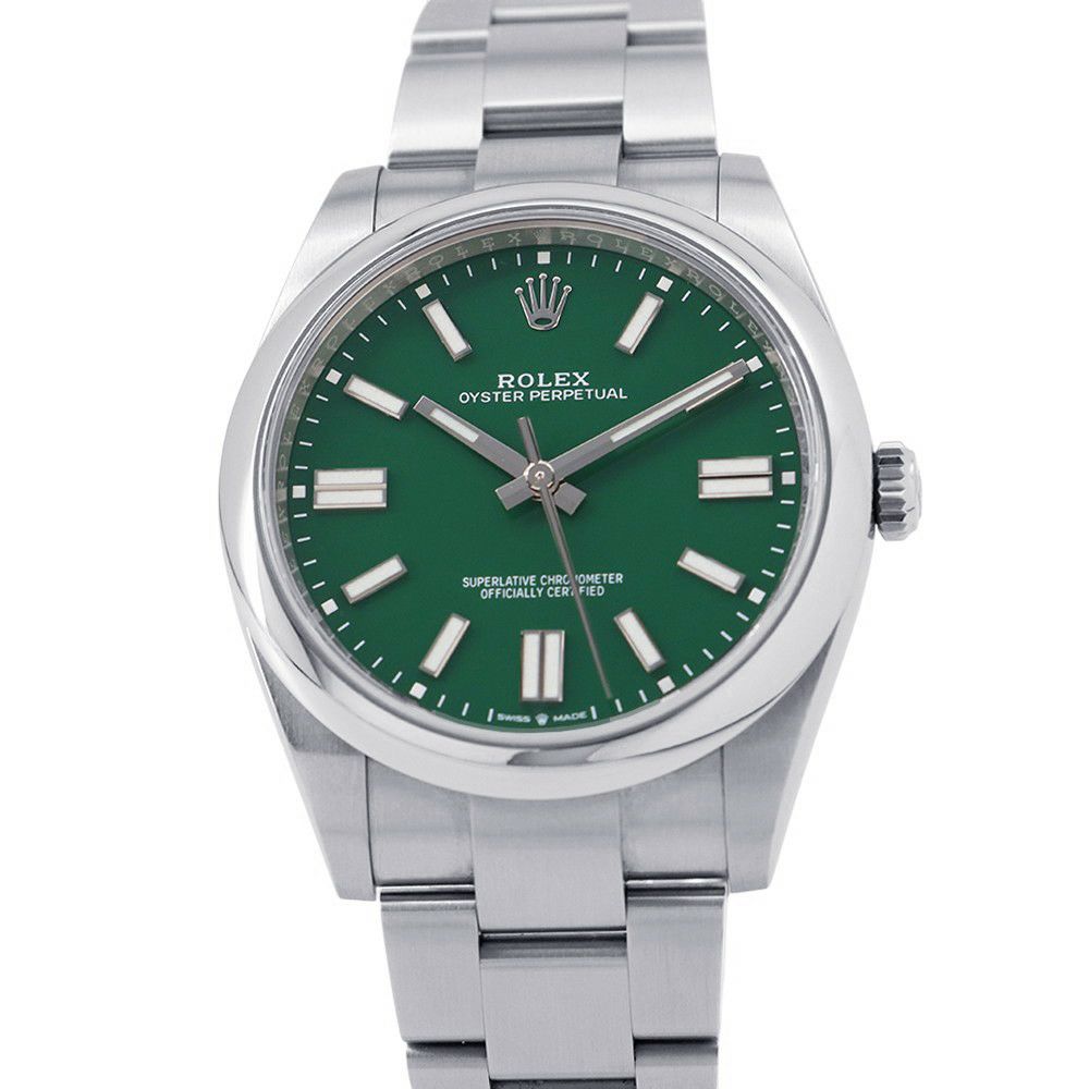ロレックス オイスターパーペチュアル41 ランダムシリアル ルーレット 124300 ROLEX 腕時計 グリーン文字盤