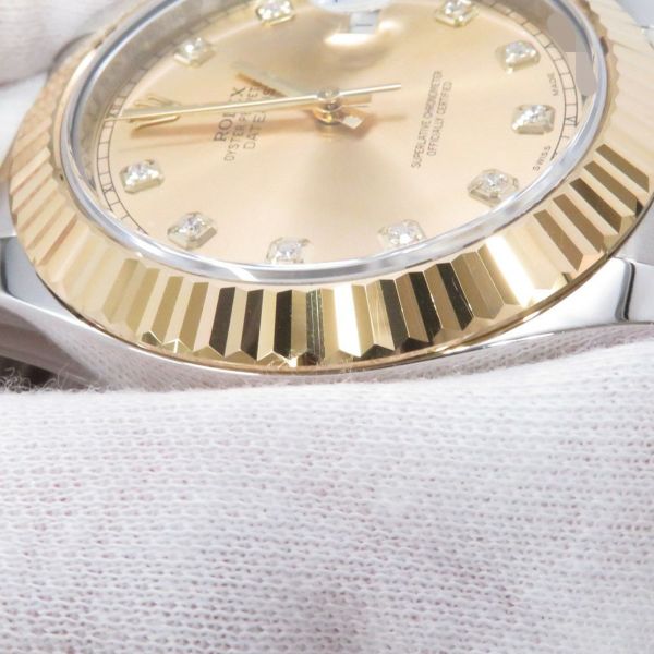 ロレックス デイトジャスト II SS/K18YG 116333G ROLEX 腕時計 シャンパン文字盤 10Pダイヤ