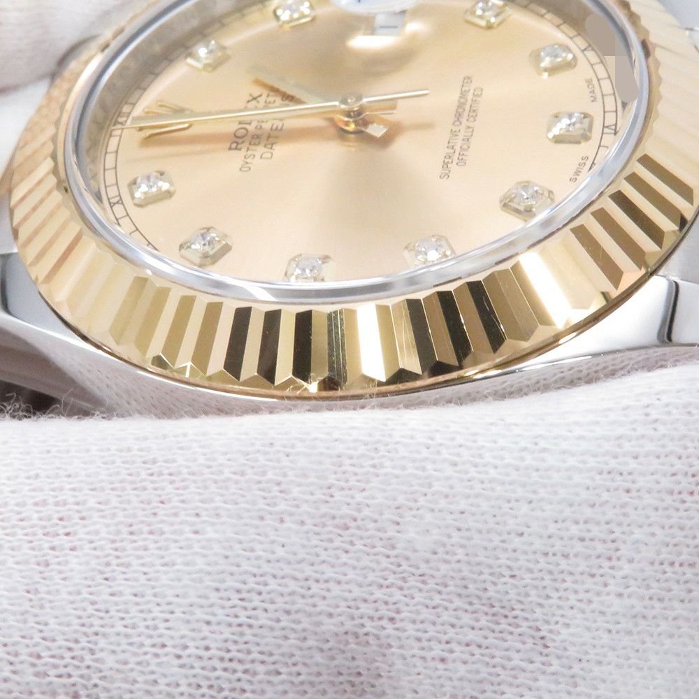 ロレックス デイトジャスト II SS/K18YG 116333G ROLEX 腕時計 シャンパン文字盤 10Pダイヤ