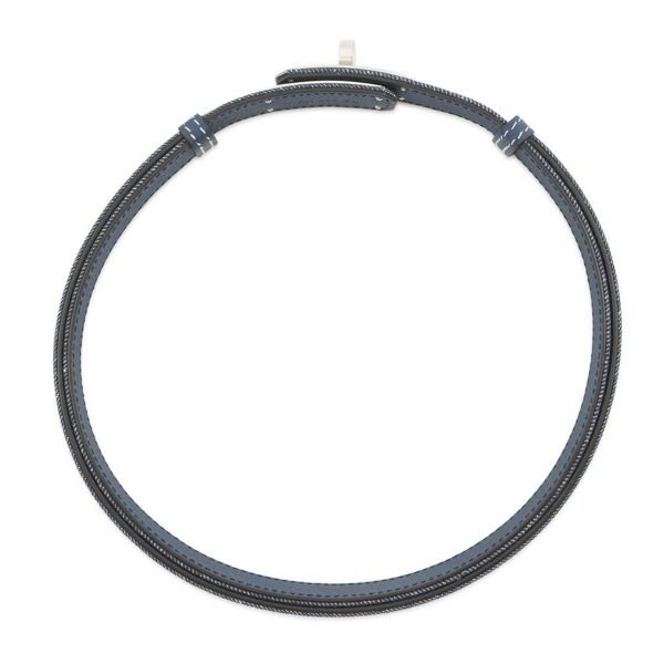 エルメス ケリーベルト18 ジーン ブルーインディゴ/ホワイト/ブルーネイビー/シルバー金具 デニム/エプソン W刻印 HERMES