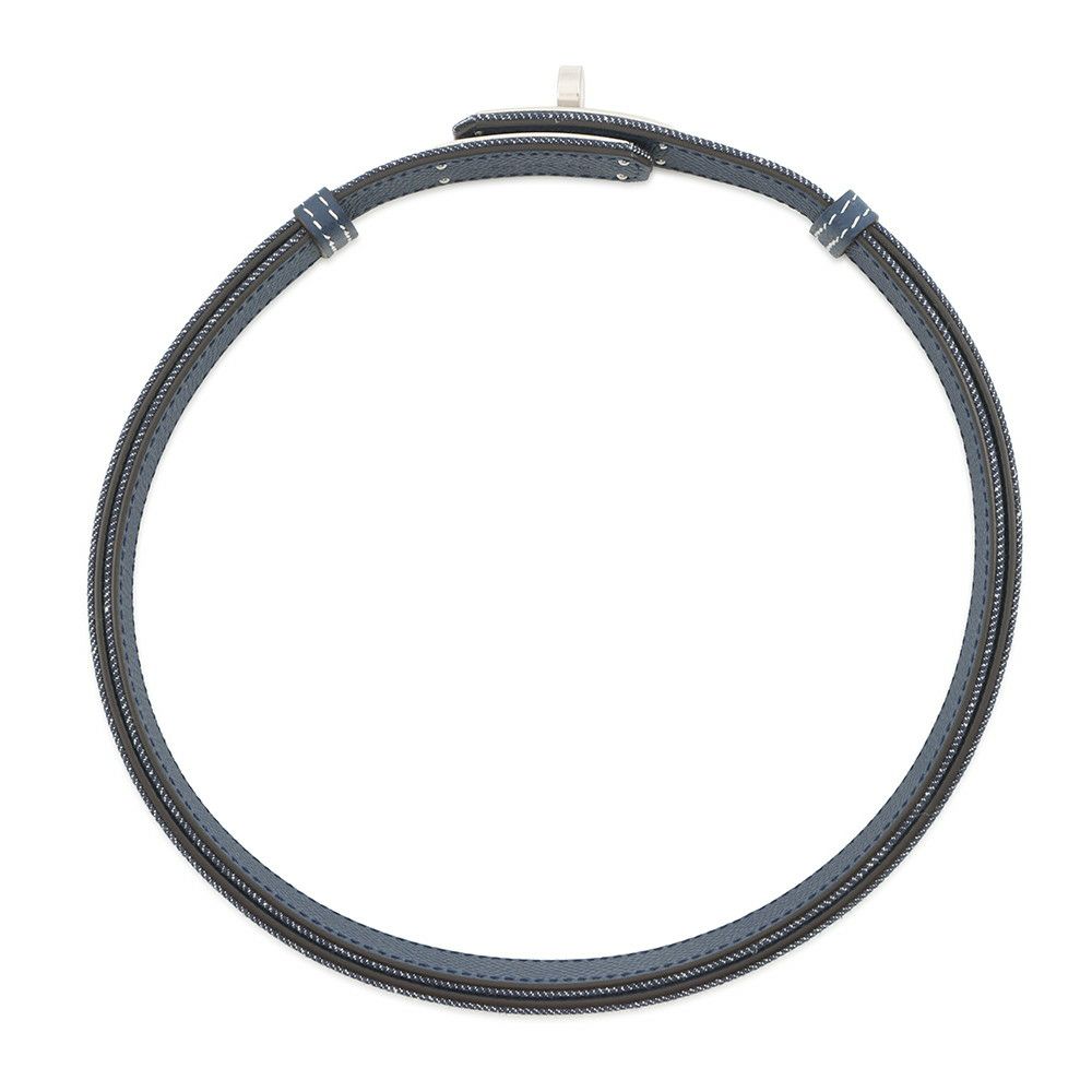 エルメス ケリーベルト18 ジーン ブルーインディゴ/ホワイト/ブルーネイビー/シルバー金具 デニム/エプソン W刻印 HERMES