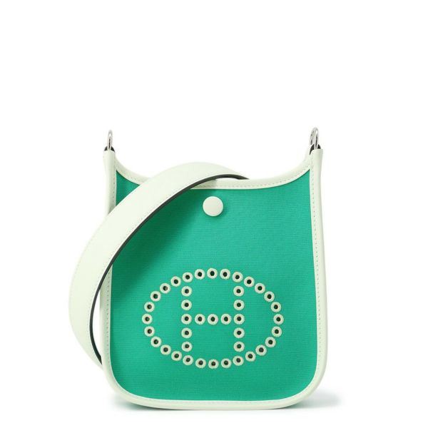 エルメス ワンショルダー ネオ エブリンTPM ミント/ブルーアズテック/ヴェールフィズ/シルバー金具 トワルオフィシエ/スイフト W刻印