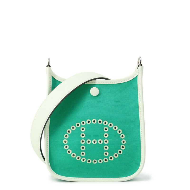 エルメス ワンショルダー ネオ エブリンTPM ミント/ブルーアズテック/ヴェールフィズ/シルバー金具 トワルオフィシエ/スイフト W刻印