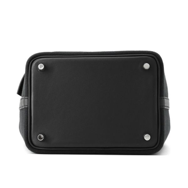 エルメス ハンドバッグ ピコタンロックPM カーゴ ブラック/シルバー金具 トワルゴエラン/スイフト U刻印 黒