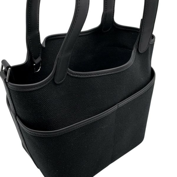 エルメス ハンドバッグ ピコタンロックPM カーゴ ブラック/シルバー金具 トワルゴエラン/スイフト U刻印 黒