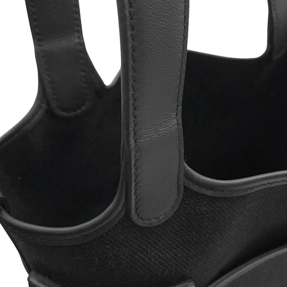 エルメス ハンドバッグ ピコタンロックPM カーゴ ブラック/シルバー金具 トワルゴエラン/スイフト U刻印 黒