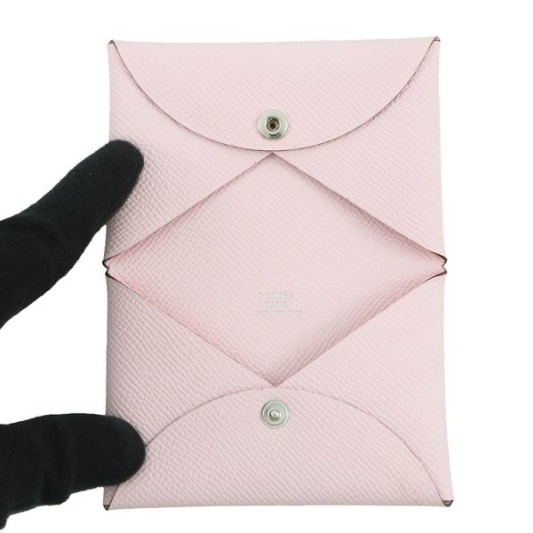 エルメス カードケース カルヴィ ローズダーリン エプソン W刻印 HERMES 名刺入れ