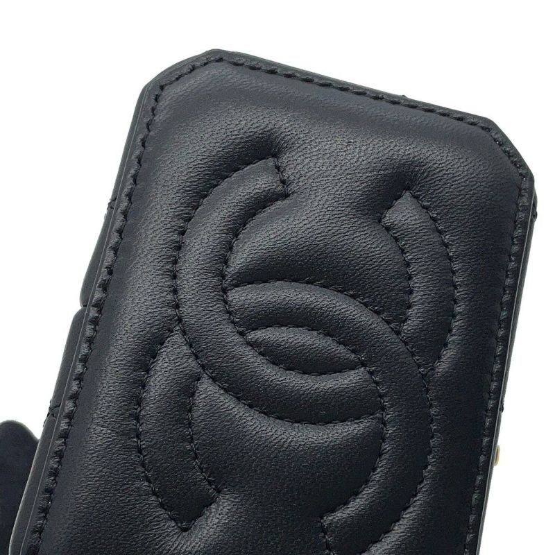 シャネル チェーンショルダーバッグ マトラッセ ココマーク バニティバッグ ラムスキン AP3459 CHANEL 黒 2way