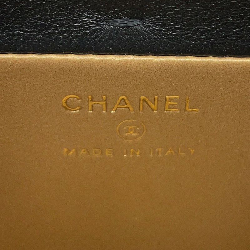 シャネル チェーンショルダーバッグ マトラッセ ココマーク バニティバッグ ラムスキン AP3459 CHANEL 黒 2way