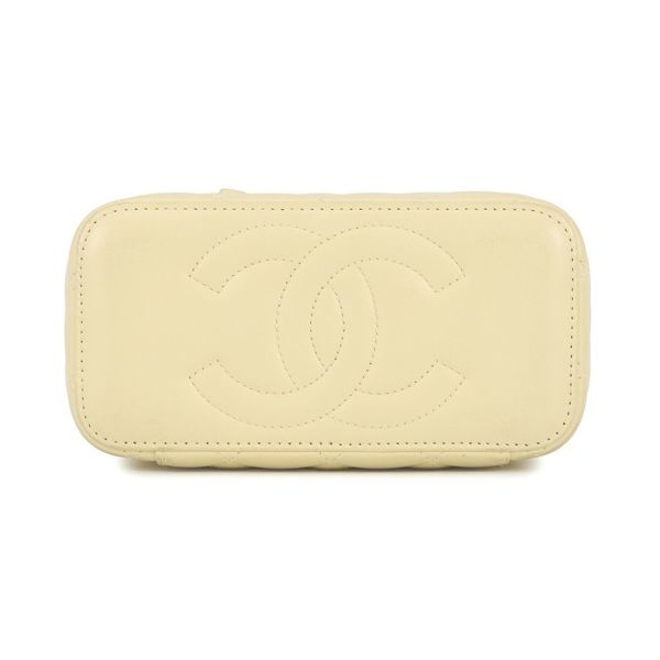 シャネル チェーンショルダーバッグ バニティ ココマーク カメリア マトラッセ ラムスキン AP3301 CHANEL