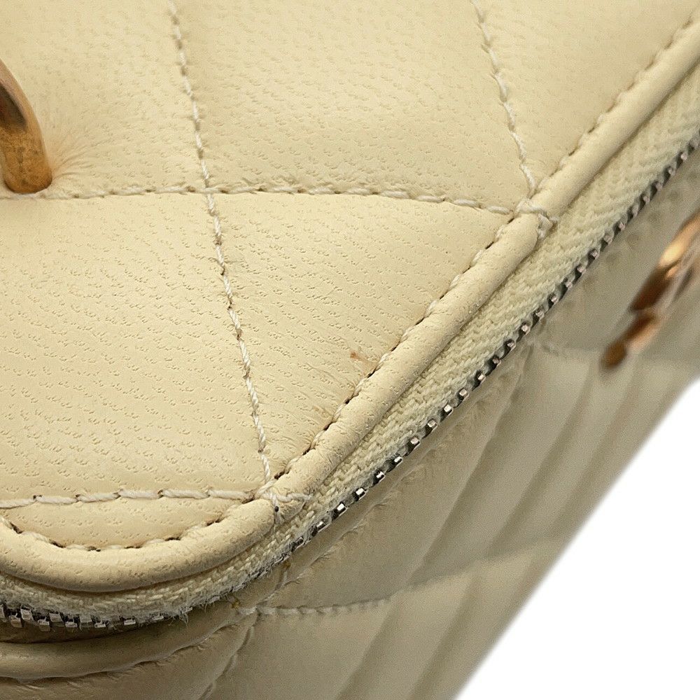 シャネル チェーンショルダーバッグ バニティ ココマーク カメリア マトラッセ ラムスキン AP3301 CHANEL