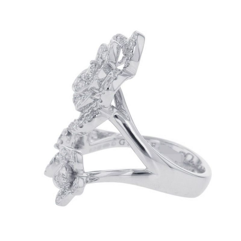 グラフ リング ワイルドフラワー トリプル ダイヤモンド リング ダイヤ 計0.86ct K18WG サイズ約10号 RGR841 指輪