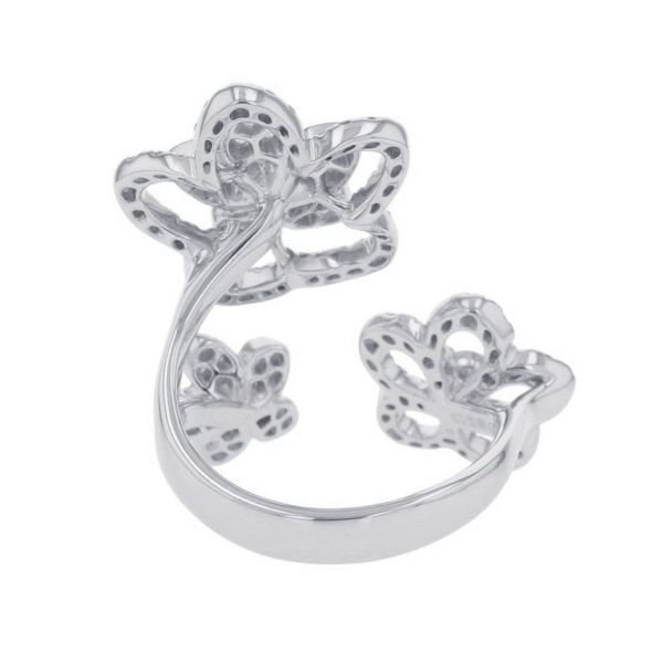 グラフ リング ワイルドフラワー トリプル ダイヤモンド リング ダイヤ 計0.86ct K18WG サイズ約10号 RGR841 指輪